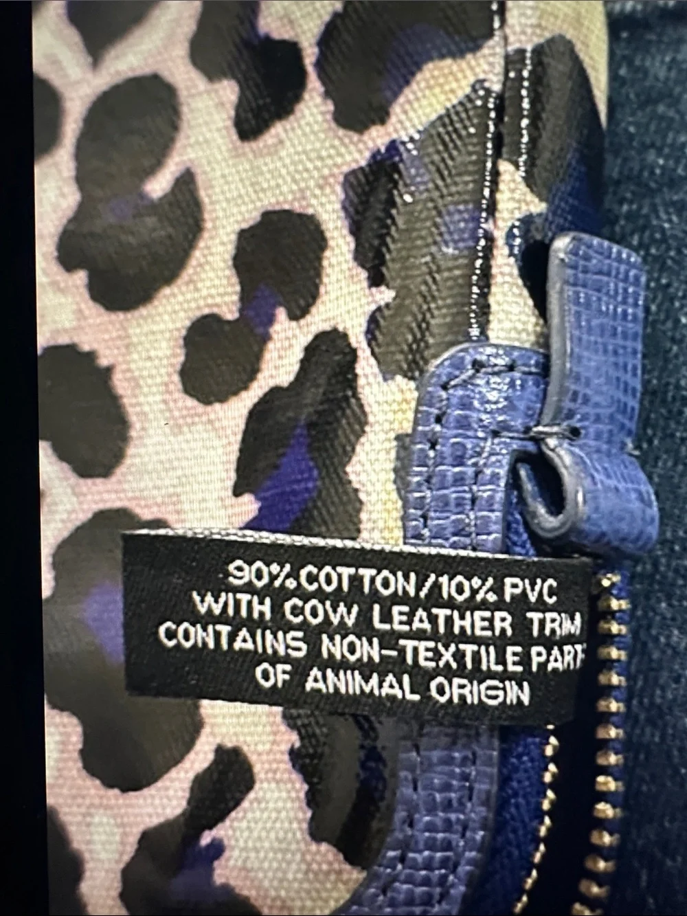 Marc Jacob Leopard Print Zip Clutch in Navy and White